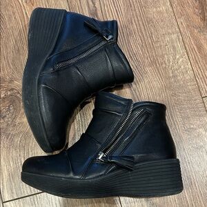 Skechers Black Ankle Booties with Wedge